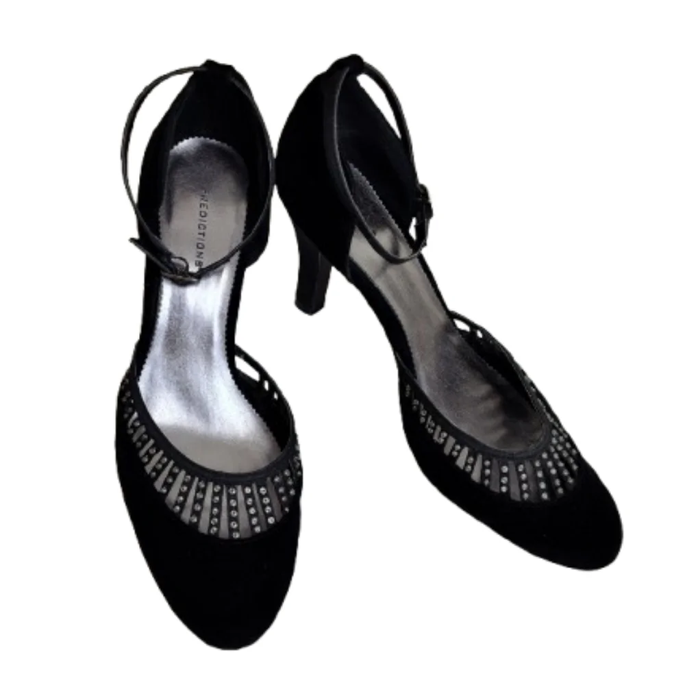 Predictions Black Studded Velvet Fabric Feel Dressy 3